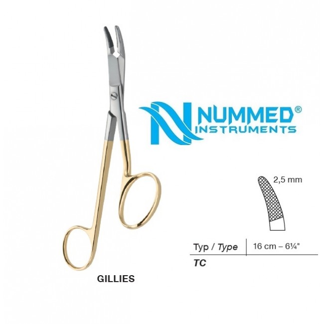 Gillies Slim Needle Holder,15.5 cm,TC